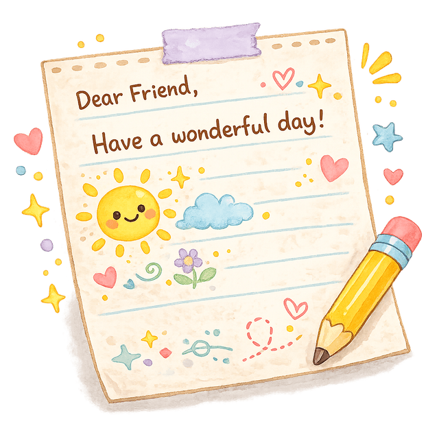 A handwritten encouraging letter